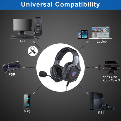Image of YIJIAOYUN K8 PC Gaming Headset with Noise Cancelling Mic for PS4 Xbox One Controller Laptop Nintendo