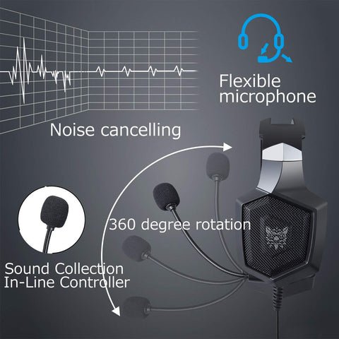 Image of YIJIAOYUN K8 PC Gaming Headset with Noise Cancelling Mic for PS4 Xbox One Controller Laptop Nintendo