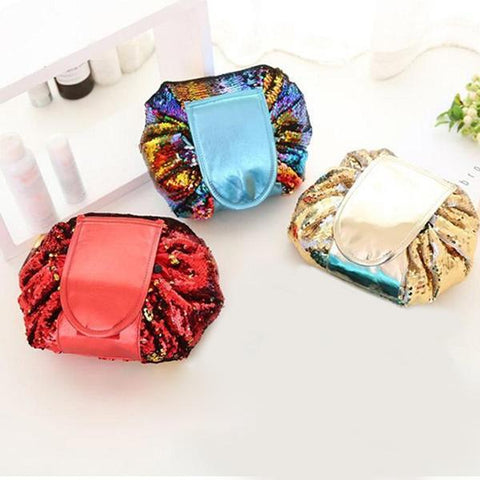 Image of Travel Easy-to-pack Bag, Sequin Makeup Bag