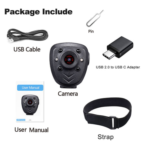 Image of Mini Body Camera HD1080P Video Recorder Built-in 32GB Memory Card, Wearable Police Cam with Night Vision, Pocket Clip for Office, Law Enforcement, Security Guard, Home, Car, Bike, Hiking