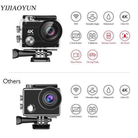 Image of YIJIAOYUN 4K Action Camera 16MP Vision 3 Underwater Waterproof Camera 170° Wide Angle