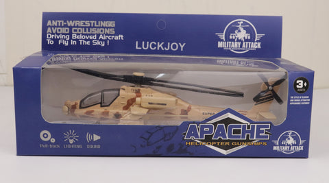 Image of LUCKJOY 11.2 inch Pull Back Military Helicopter Toy with Lights and Sounds Army Plane Airplane for Kids Children Boys Girls