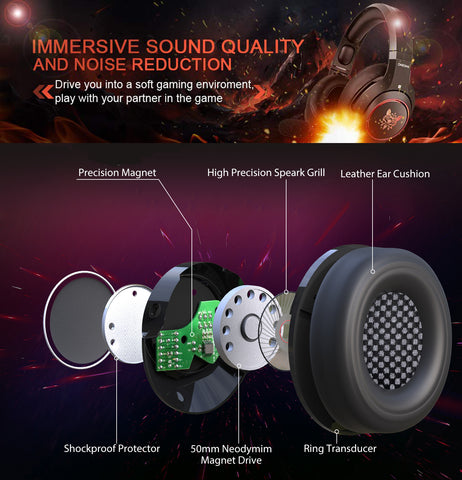 Image of YIJIAOYUN Stereo Wired Over Ear Gaming Headset K9 for Xbox One,PS4, Laptop Mac Nintendo Switch