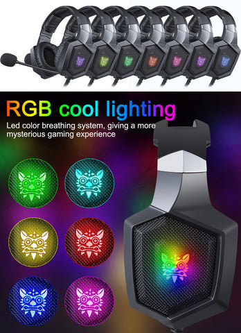 Image of YIJIAOYUN K8 PC Gaming Headset with Noise Cancelling Mic for PS4 Xbox One Controller Laptop Nintendo