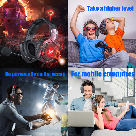 Image of YIJIAOYUN K8 PC Gaming Headset with Noise Cancelling Mic for PS4 Xbox One Controller Laptop Nintendo