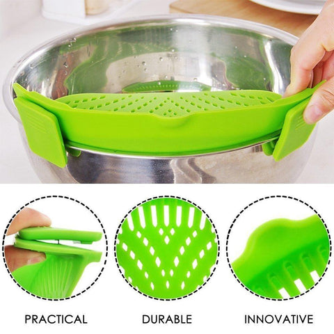 Image of YIJIAOYUN Clip-On Silicone Colander, 1 Size Fits ALL!