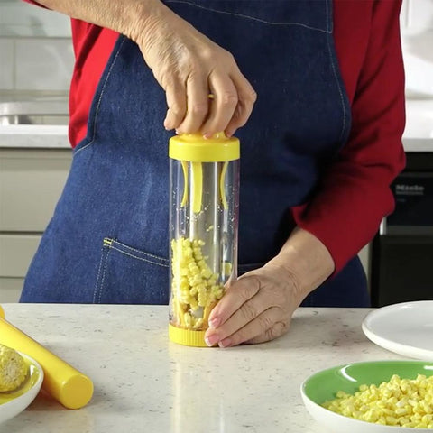 Image of YIJIAOYUN Easy Corn Stripper and Container , Yellow
