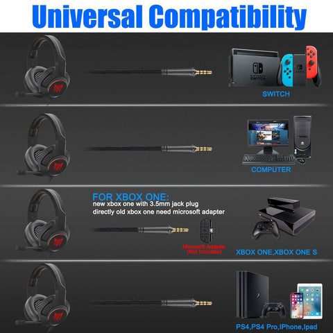 Image of YIJIAOYUN Stereo Wired Over Ear Gaming Headset K9 for Xbox One,PS4, Laptop Mac Nintendo Switch