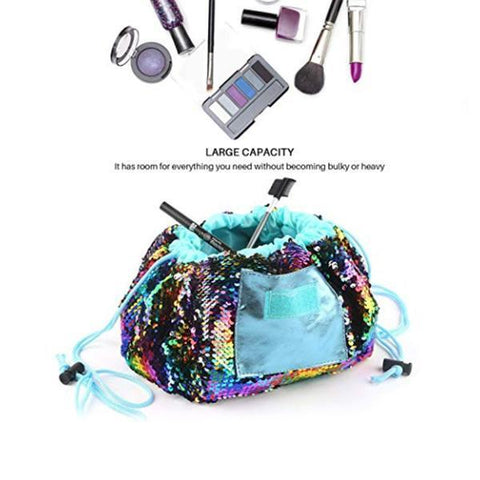 Image of Travel Easy-to-pack Bag, Sequin Makeup Bag