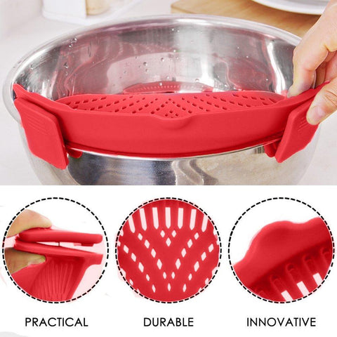 Image of YIJIAOYUN Clip-On Silicone Colander, 1 Size Fits ALL!
