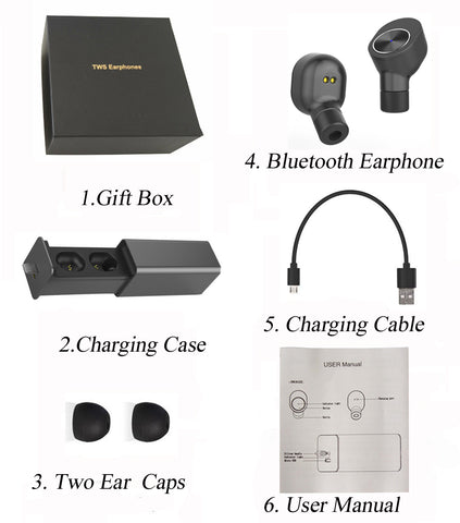 Image of True Wireless Stereo GW10 Earbuds, Bluetooth V4.2 In-Ear Headset, Noise Cancelling Earphone with Charging Case, Invisible Headphone with Mic for Running Gym Workout for iPhone Samsung