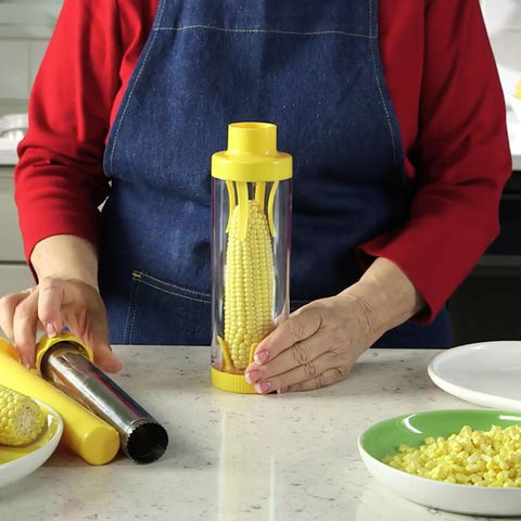 Image of YIJIAOYUN Easy Corn Stripper and Container , Yellow