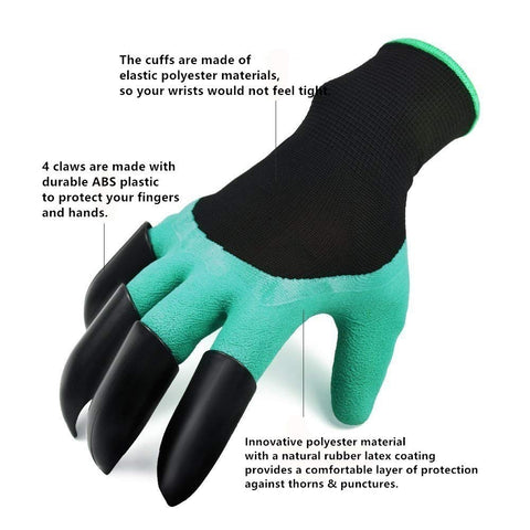 Image of Garden Gloves For Digging & PlantingGardening Gloves, Runfish Women Garden Digging Genie Gloves with Claws Protective Gear Gardening Tool Best Gift for Gardeners (1 pair)