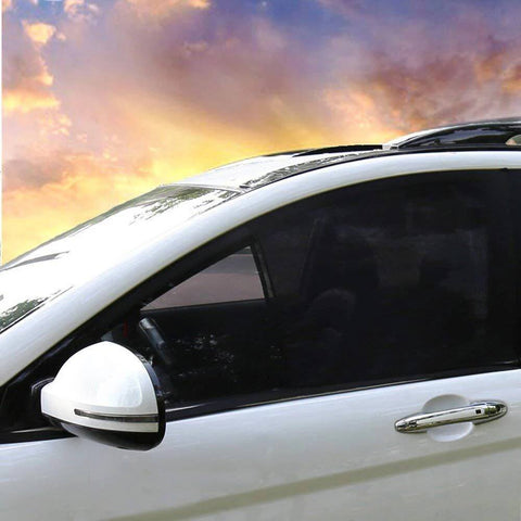 Image of An Genius Temporary Fix for Shading the Kids while Driving