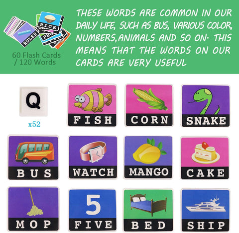 Image of LUCKJOY Matching Letter Game, Alphabet Reading & Spelling, Words & Objects, Number & Color Recognition, Educational Learning Toy for Preschooler, Kindergarten 3+ Years Old Kids Boys Girls Toddlers