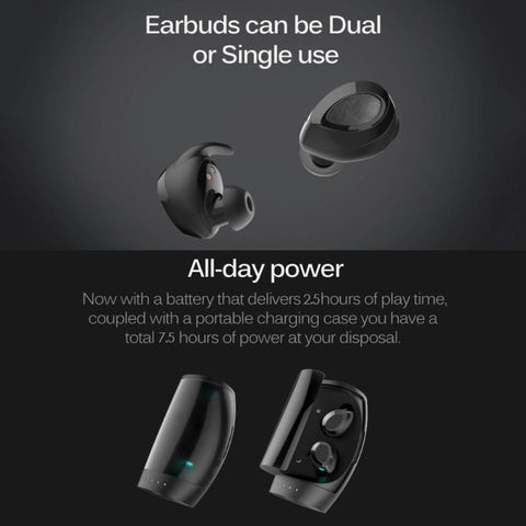 Image of True Wireless Stereo ES60 Earbuds, Bluetooth V4.2 In-Ear Headset, Noise Cancelling Earphone with Charging Case, Ergonomic Design Invisible Headphone with Mic for Running Gym Workout for iPhone Samsung