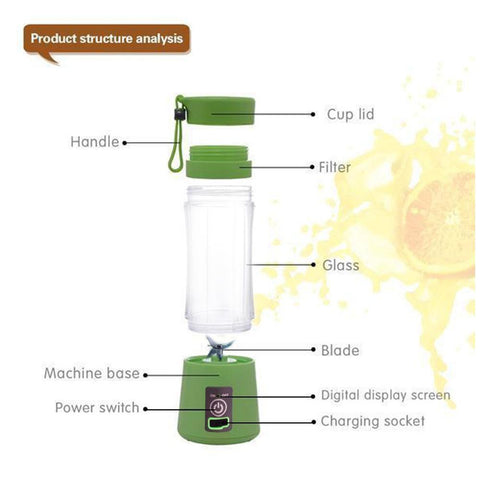 Image of Portable Blender Mixer USB Rechargeable