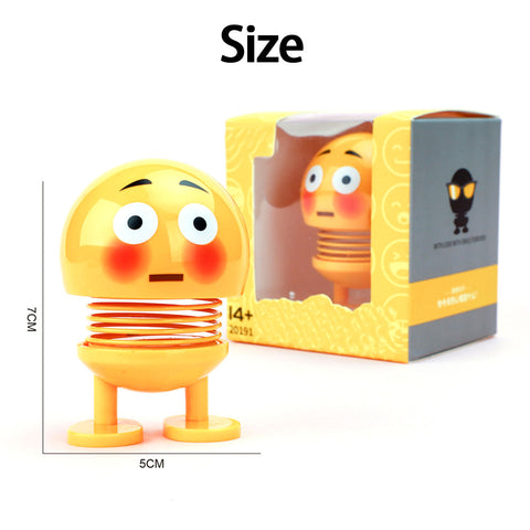Image of 8 Pcs Cute Emoji Bobble Head Dolls for Car Dashboard Ornaments, Party Favors, Gifts, Home Decorations