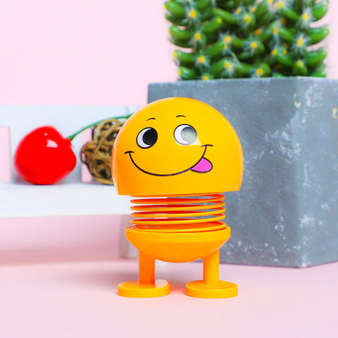 Image of 8 Pcs Cute Emoji Bobble Head Dolls for Car Dashboard Ornaments, Party Favors, Gifts, Home Decorations