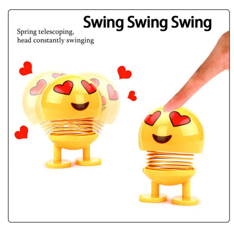 Image of 8 Pcs Cute Emoji Bobble Head Dolls for Car Dashboard Ornaments, Party Favors, Gifts, Home Decorations