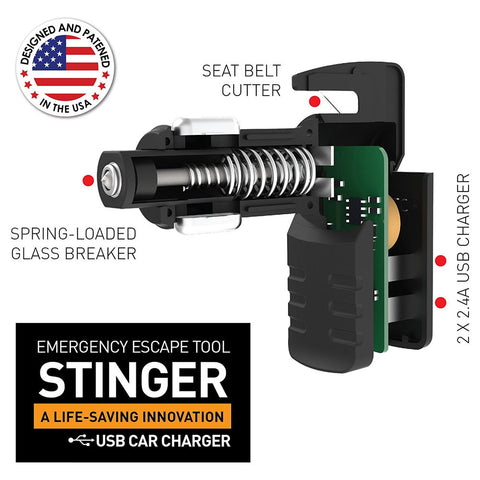Image of 3-in-1 Car Multi-functional Tool, Emergency Escape Tool, Phone Charger, Belt Cutter