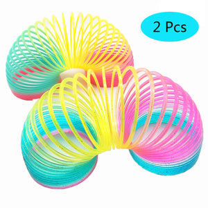 Magic Spring Rainbow Slinky Toy - 8.5 CM,2 Pack