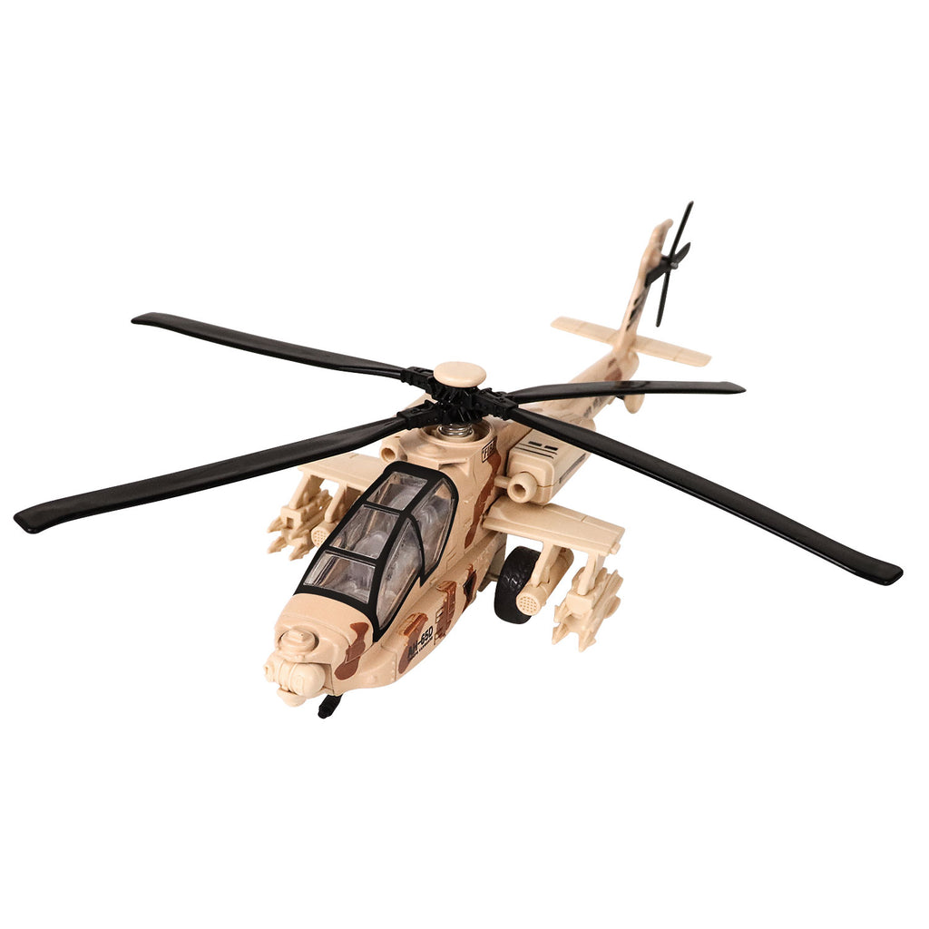 LUCKJOY 11.2 inch Pull Back Military Helicopter Toy with Lights and Sounds Army Plane Airplane for Kids Children Boys Girls