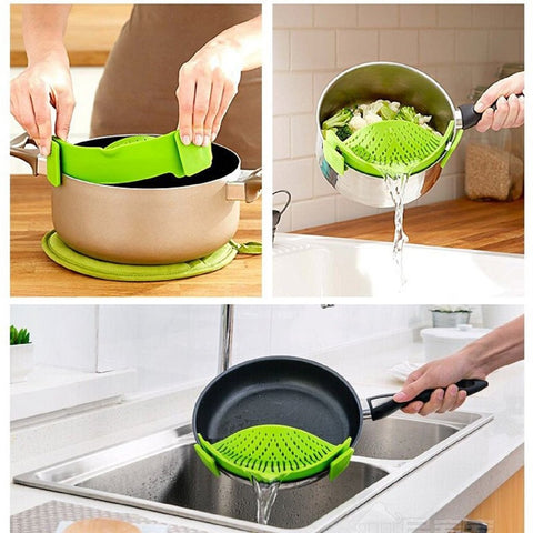 Image of YIJIAOYUN Clip-On Silicone Colander, 1 Size Fits ALL!