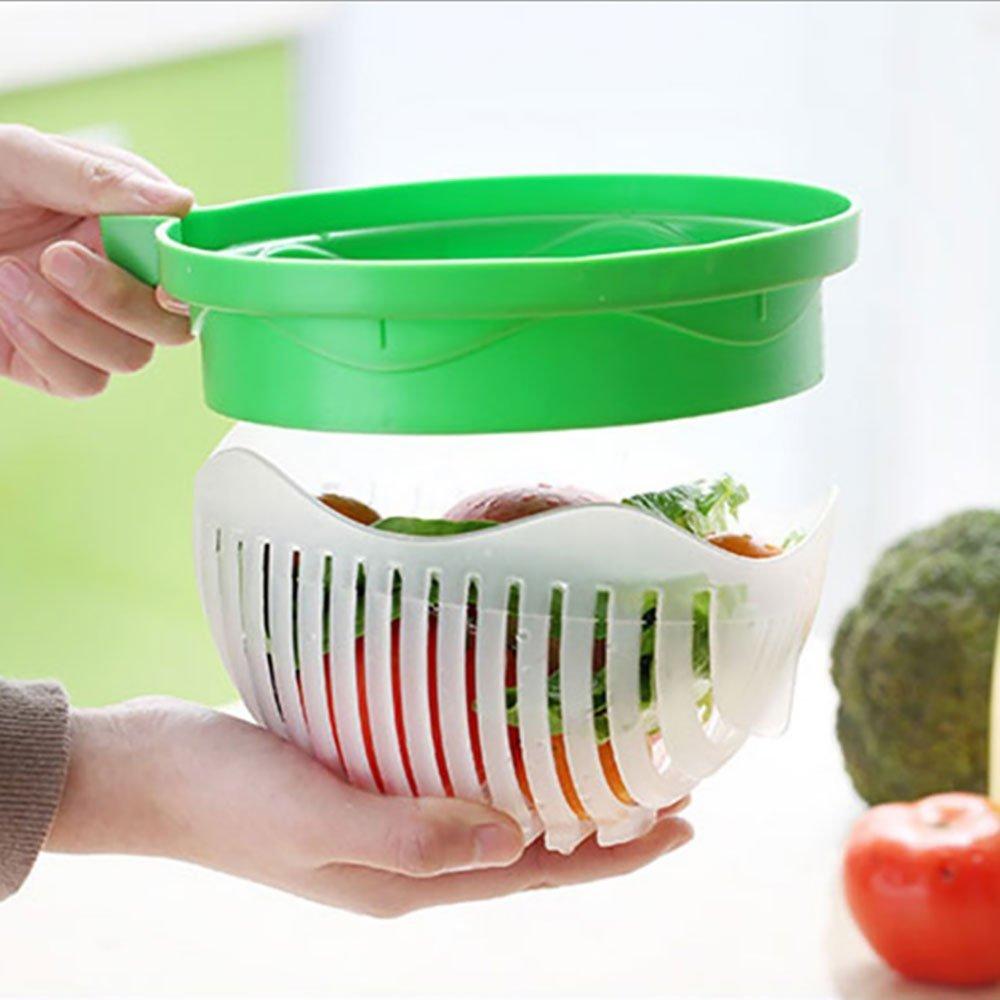 YIJIAOYUN Upgraded Salad Cutter Bowl, Green