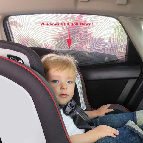 Image of An Genius Temporary Fix for Shading the Kids while Driving