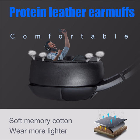 Image of K6 Stereo Gaming Headset for Laptop Mac Nintendo Switch Games, Over Ear 3.5mm Headphone with Mic, LED Light, Noise Cancelling Bass Surround, Soft Memory Earmuffs for PS4, PC, Xbox One Controller