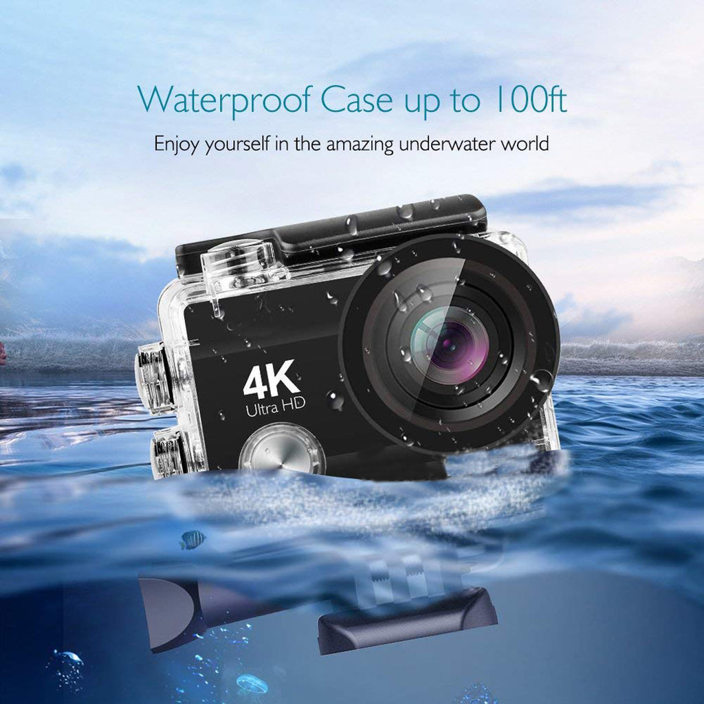 YIJIAOYUN 4K Action Camera 16MP Vision 3 Underwater Waterproof Camera 170° Wide Angle